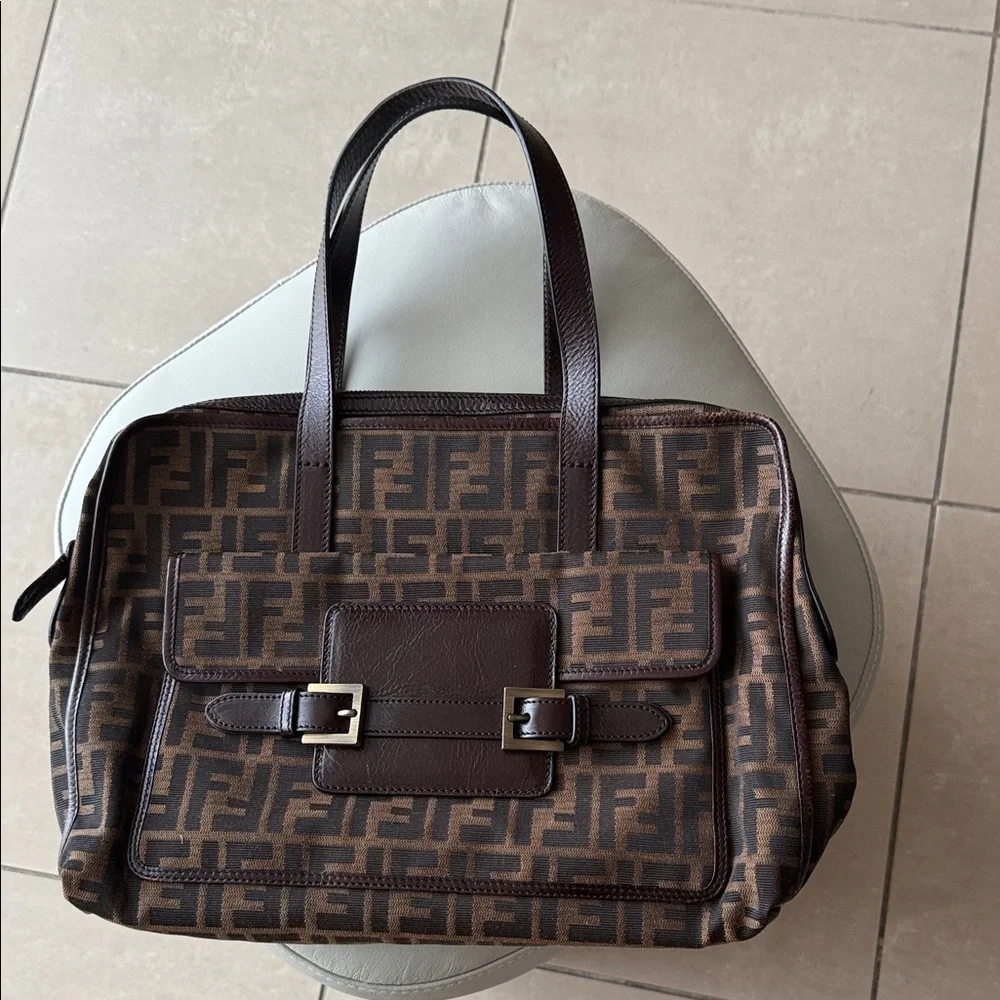 Fendi Brown Monogram Briefcase